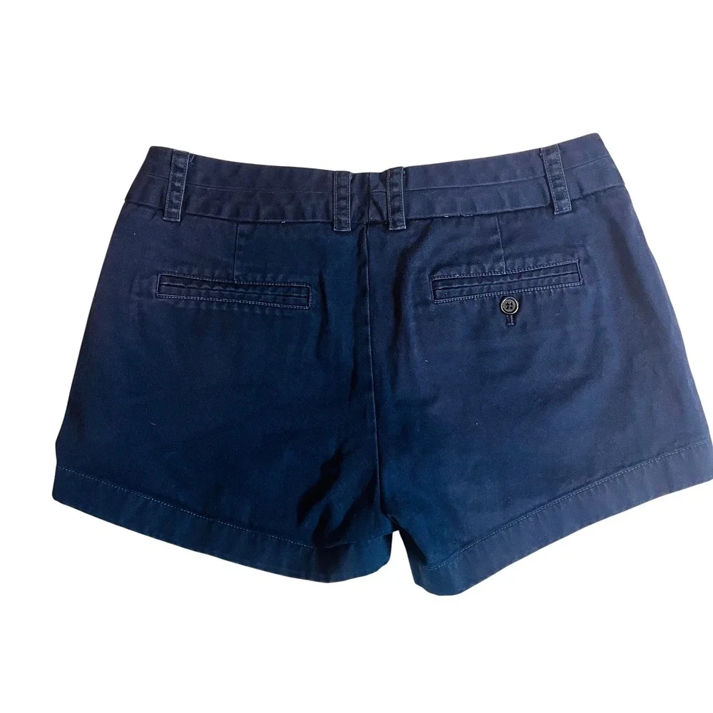 J.Crew Chino Shorts Navy Blue 100% Cotton Size 2 Style 61456 Preppy Summer